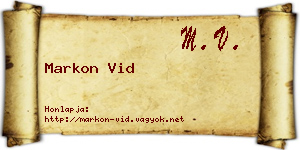 Markon Vid névjegykártya